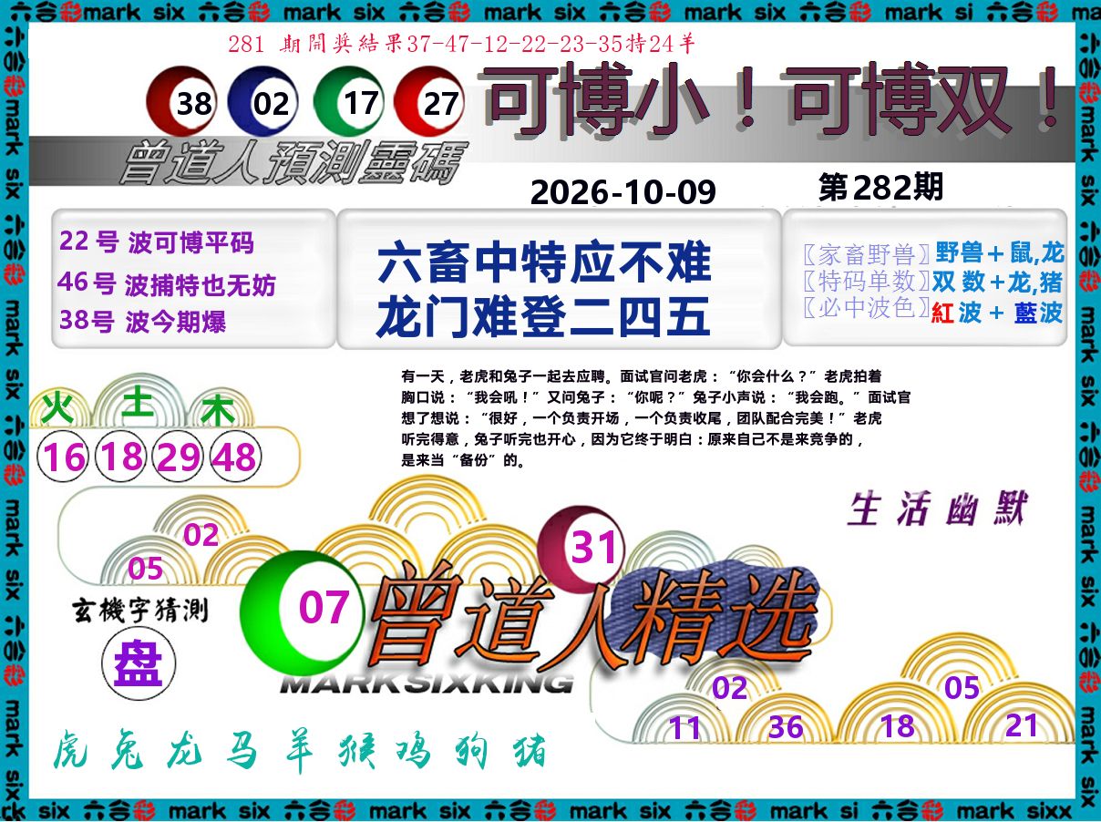 曾道人精选 第282期