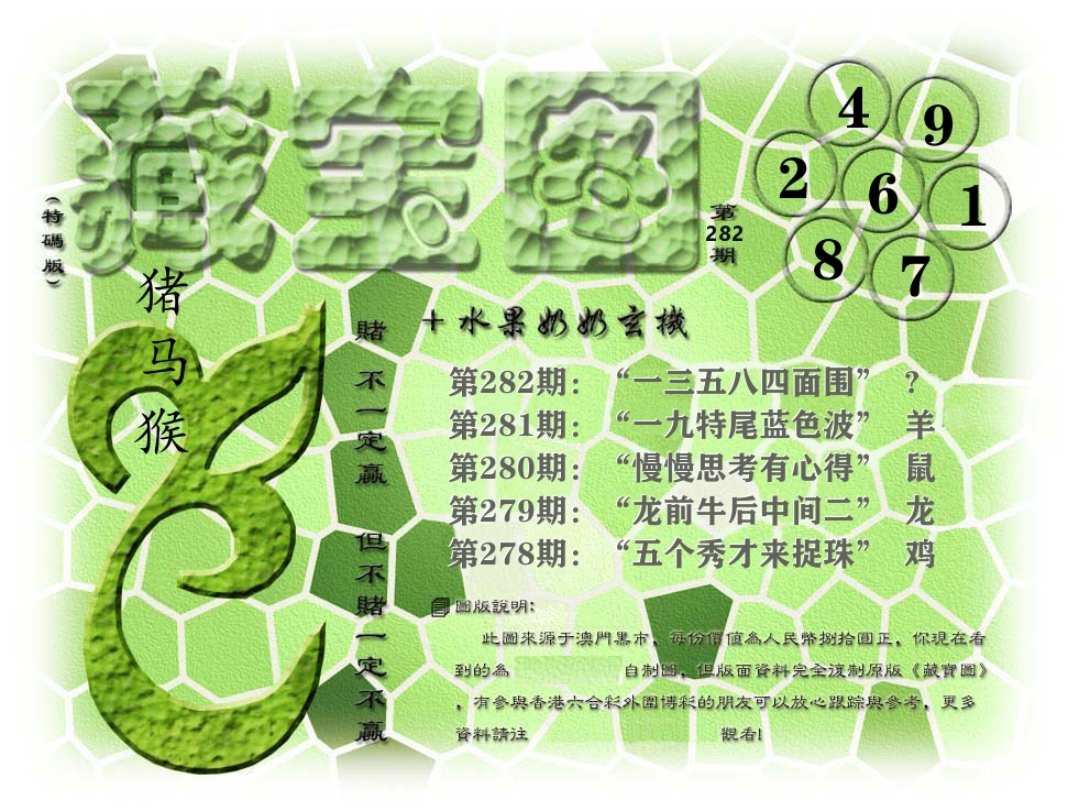藏宝图奶奶玄机 第282期