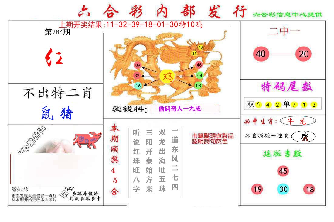 六合彩内部发行 第284期