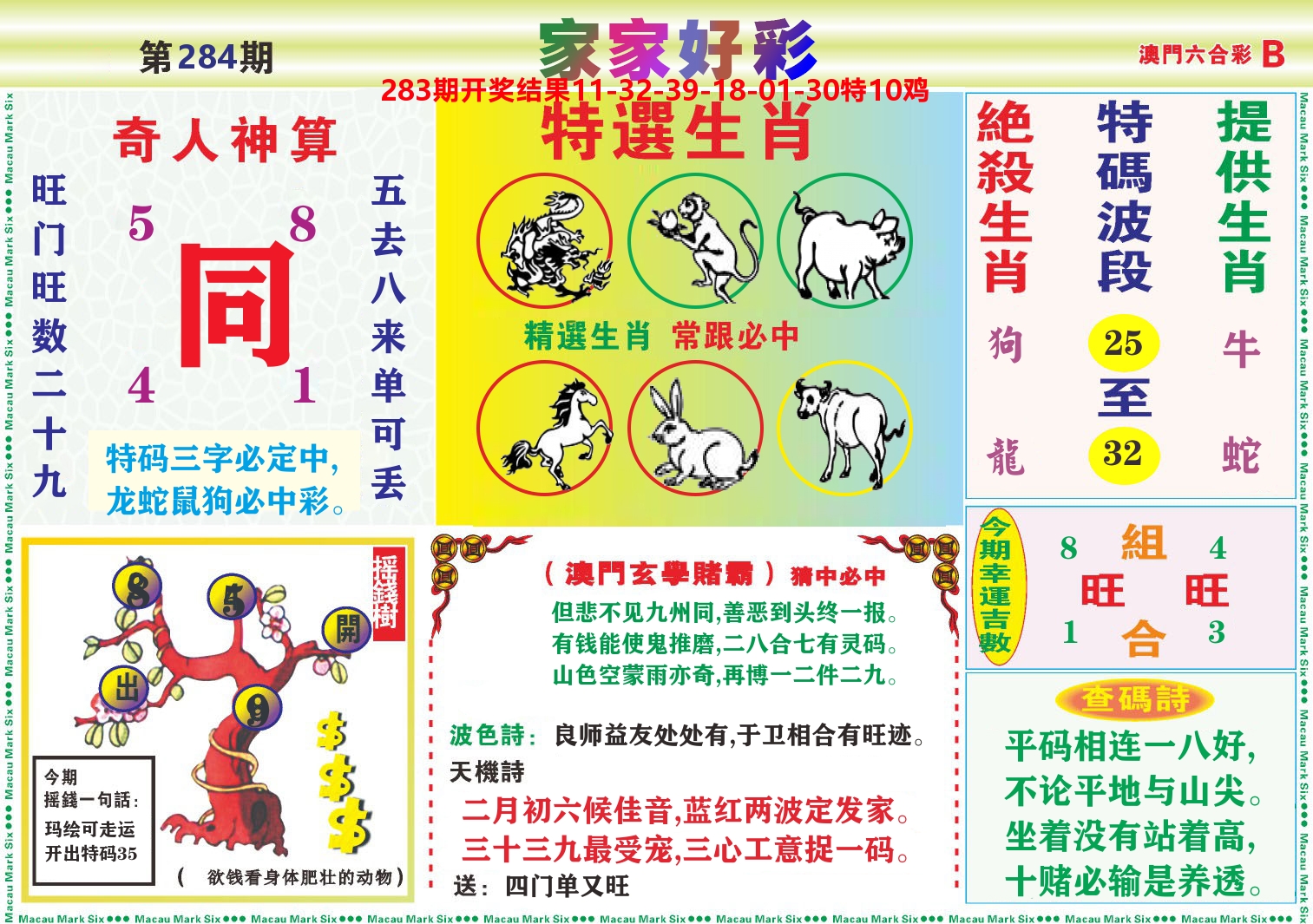 家家好彩B 第284期