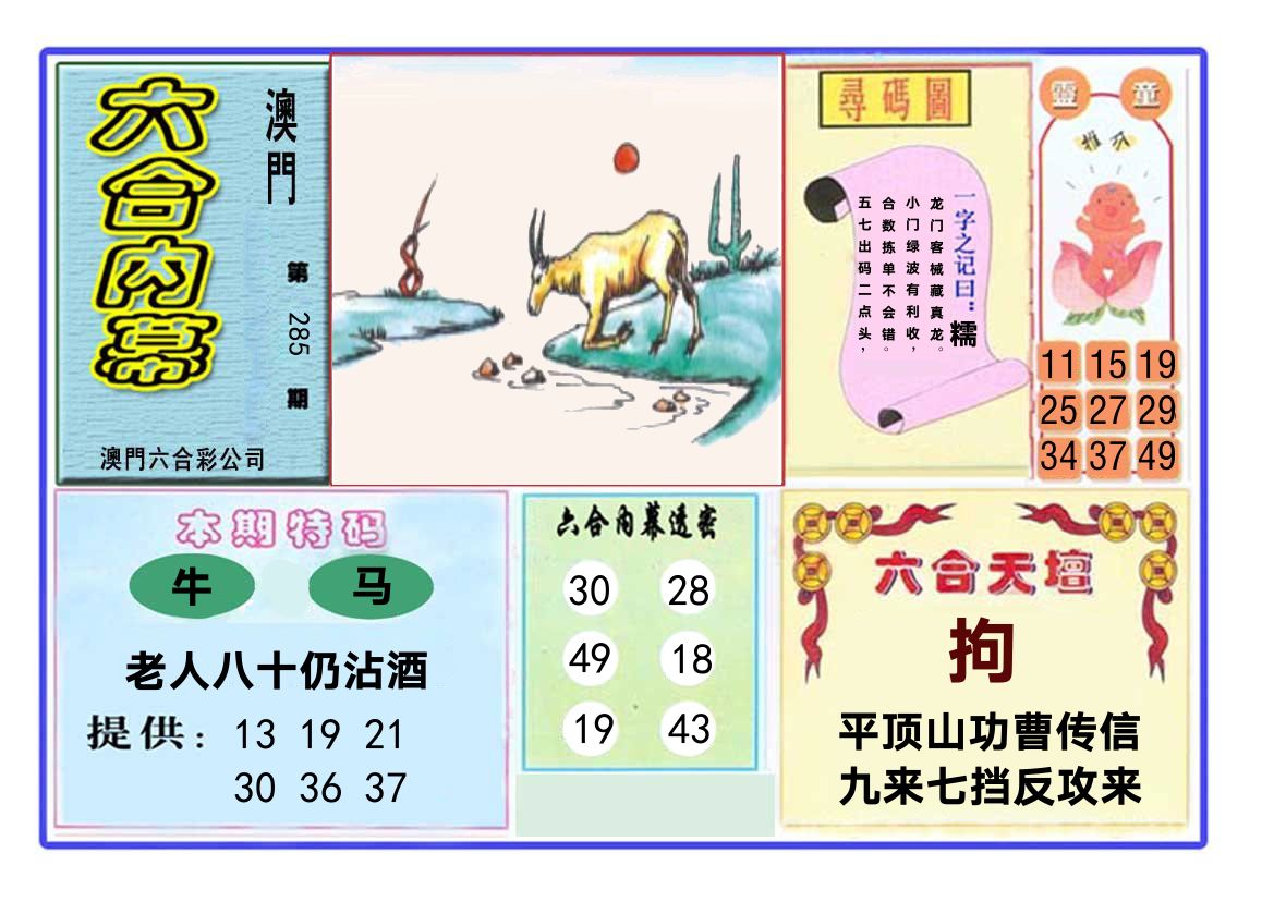 六合内幕 第285期
