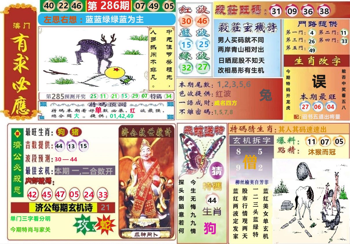 澳门有求必应 第286期