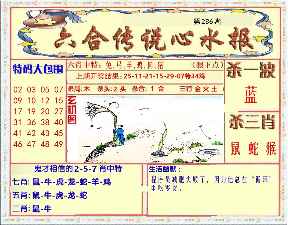 六合传说心水报 第286期