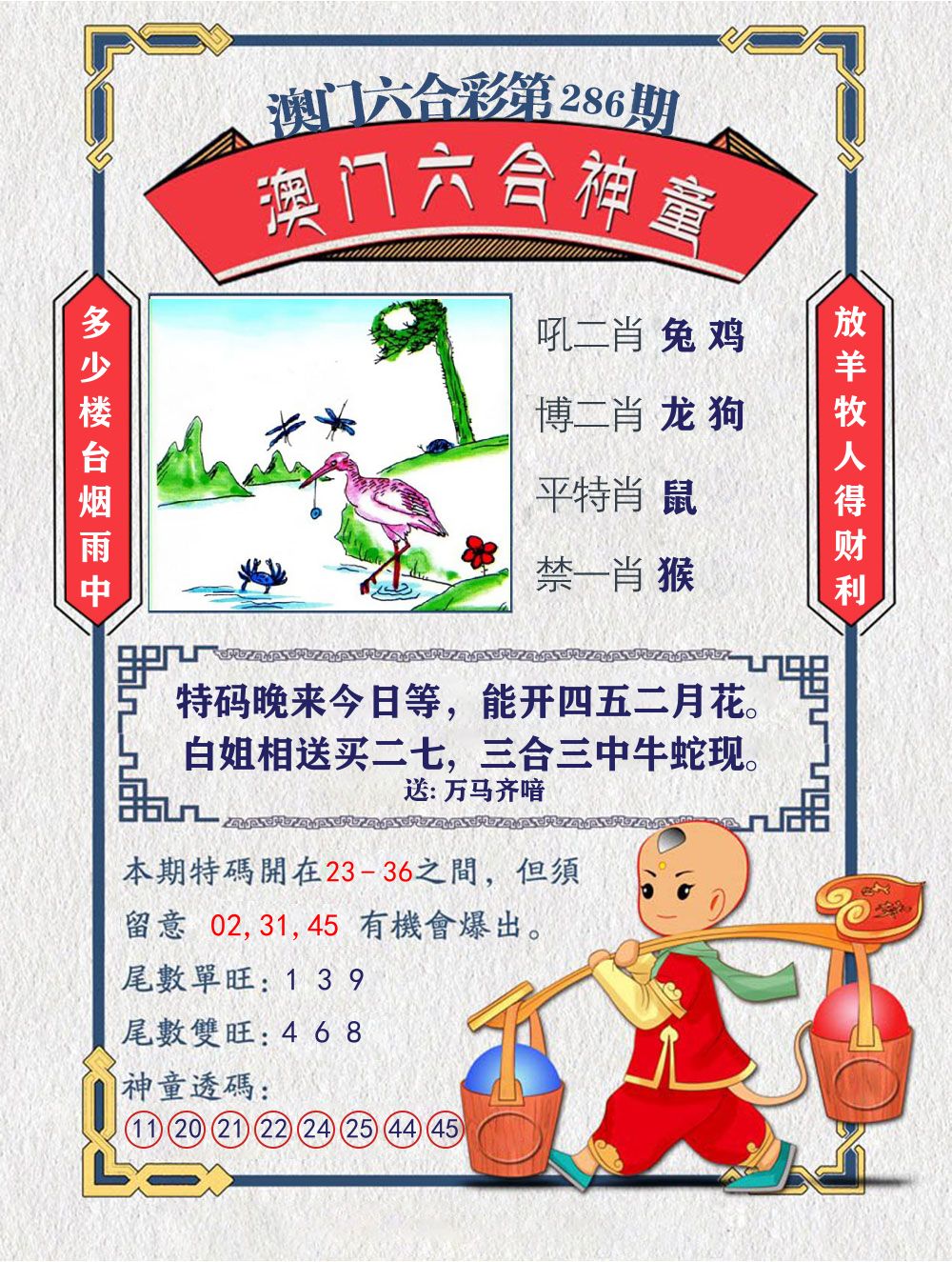 六合神童 第286期