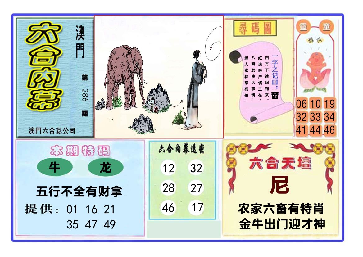 六合内幕 第286期