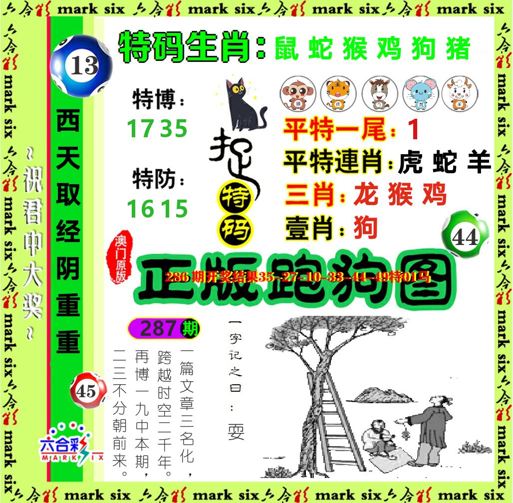 正版跑狗图 第287期