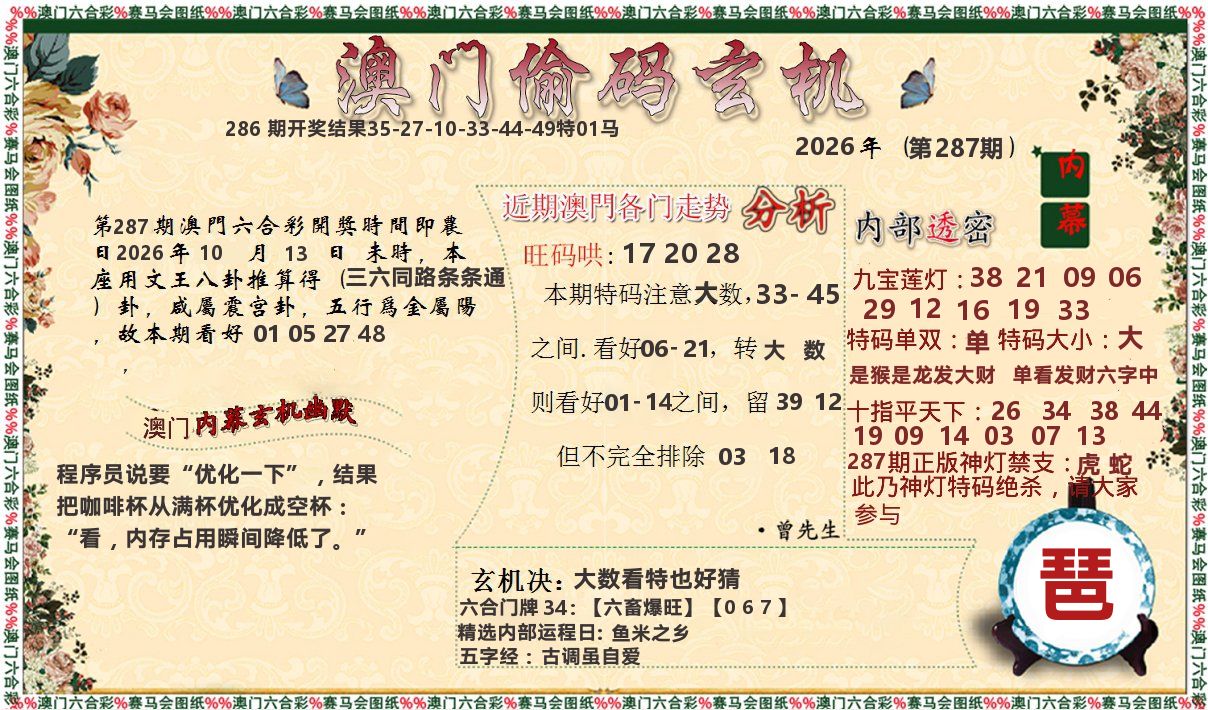 偷码玄机 第287期