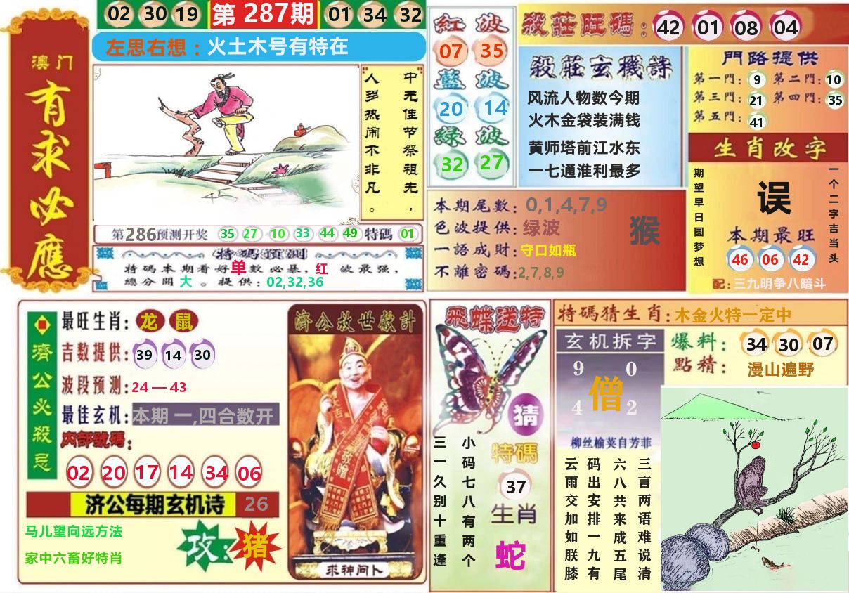 澳门有求必应 第287期