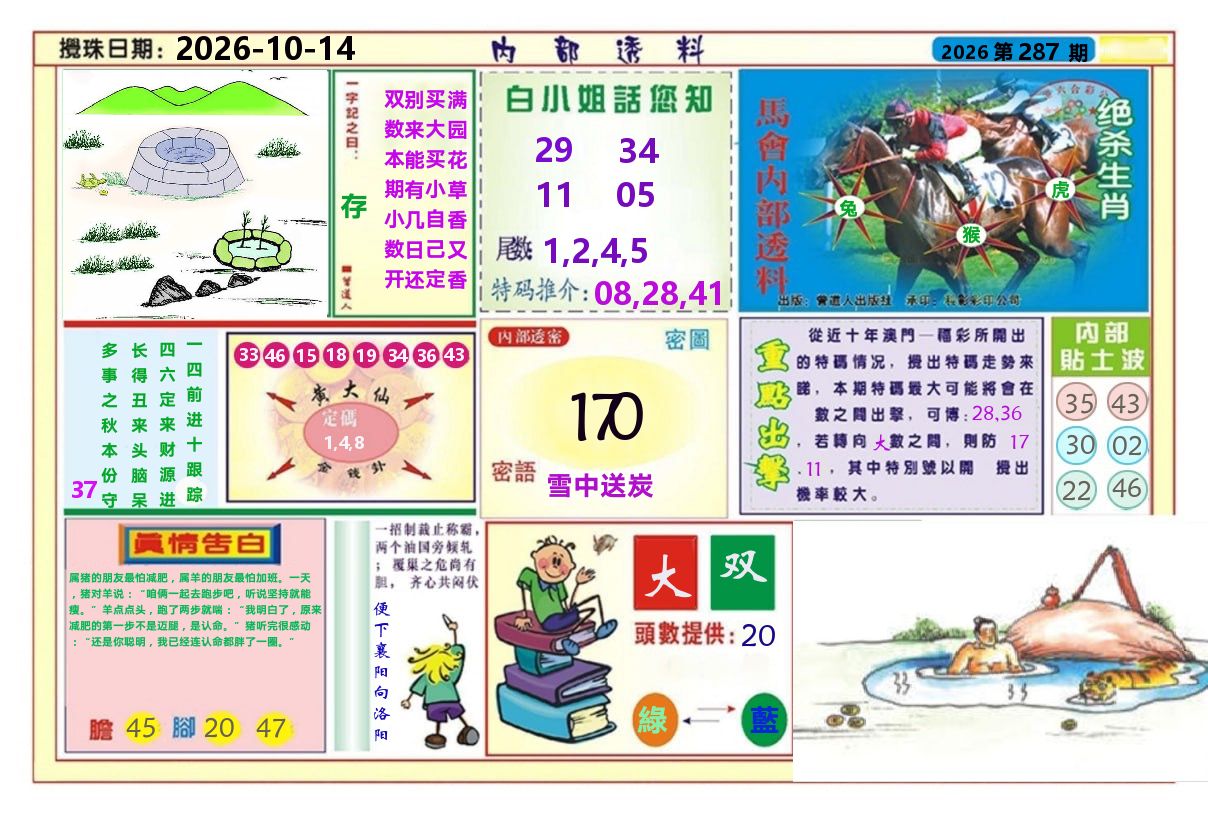 澳门内部透料A 第287期
