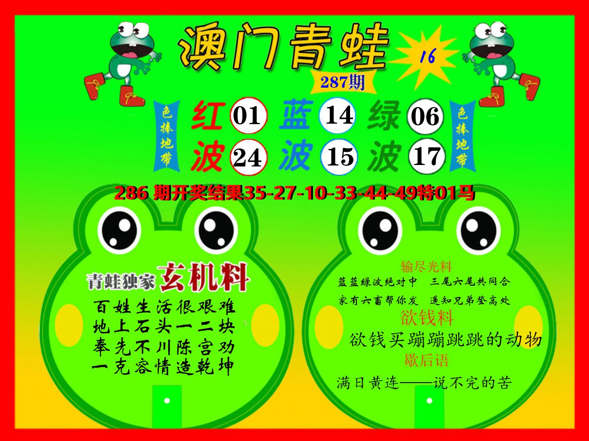 青蛙系列16 第287期