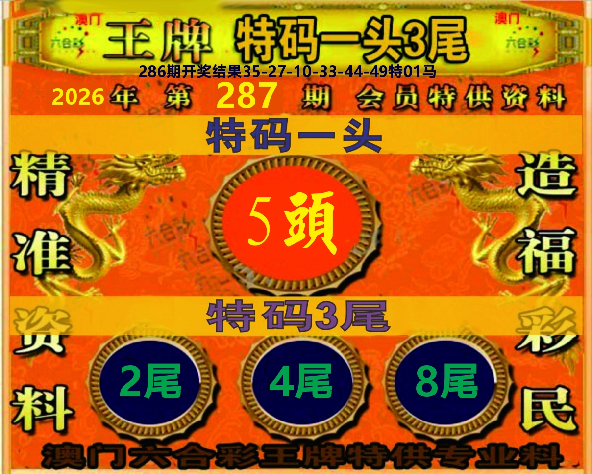 王牌特码 第287期