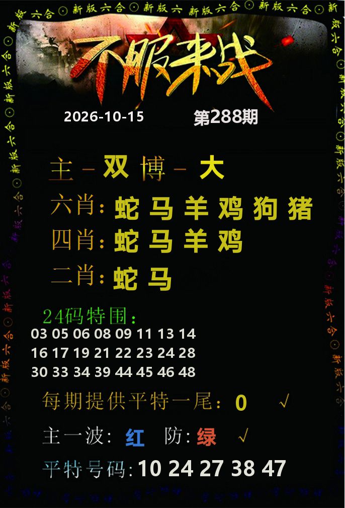 不服来战 第288期