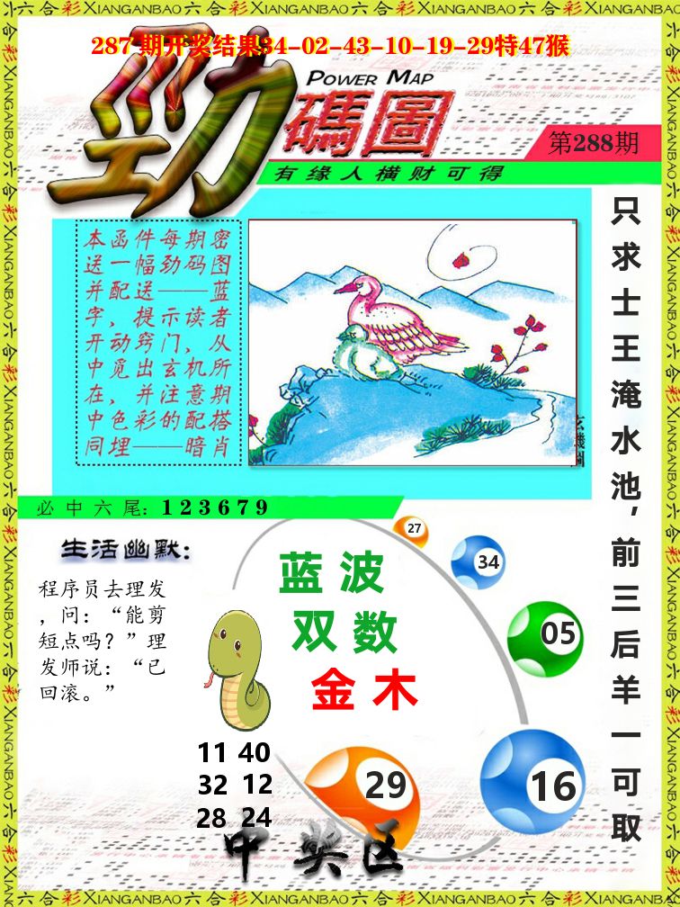劲码图 第288期