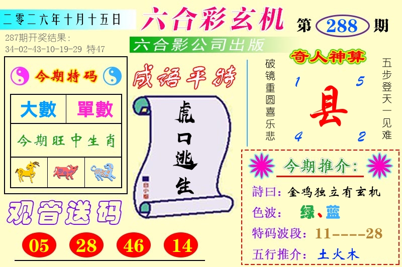 澳门六合玄机 第288期