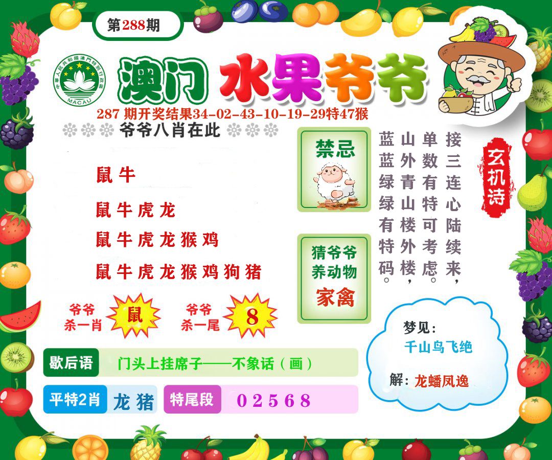 澳门水果爷爷 第288期