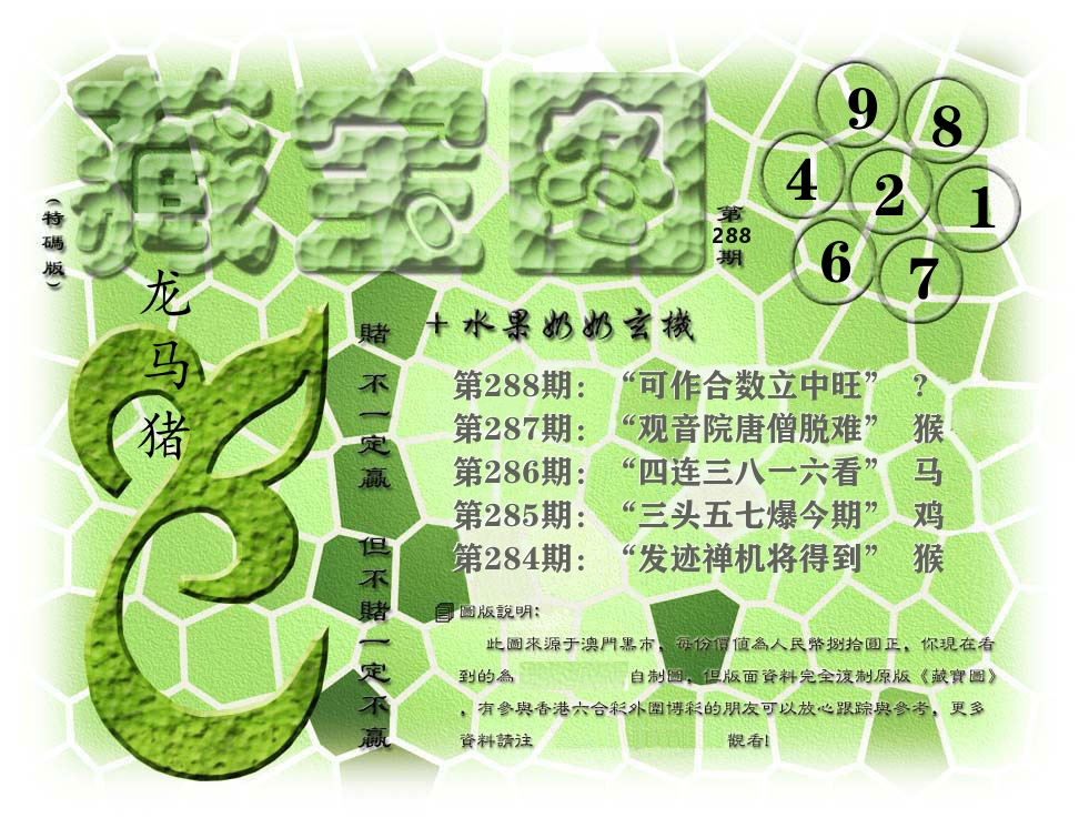 藏宝图奶奶玄机 第288期