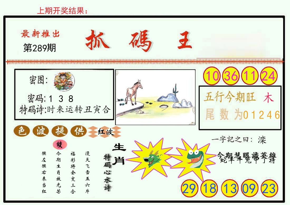 最新抓码王 第289期