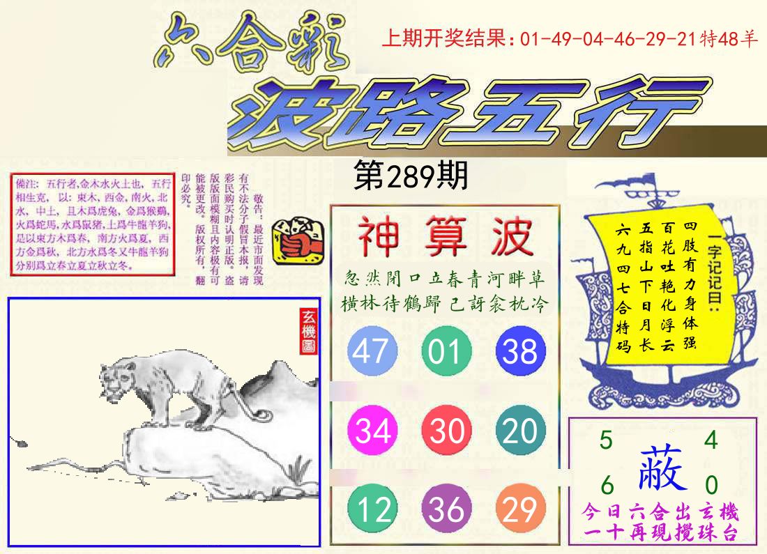 波路五行 第289期