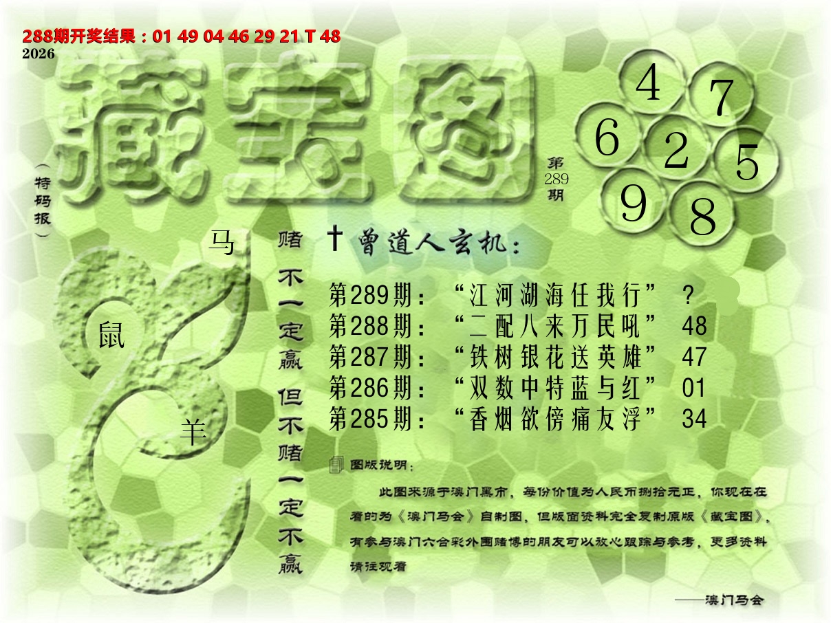 《藏宝图》 第289期