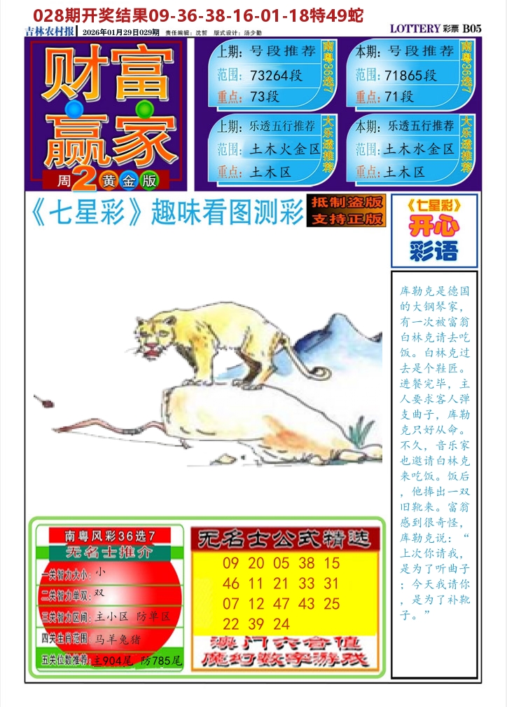 七星彩图A 第29期