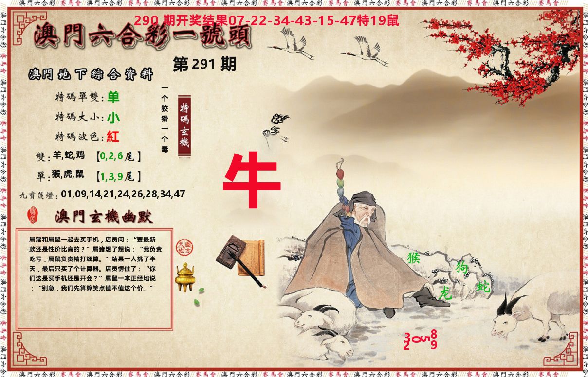 一号头 第291期