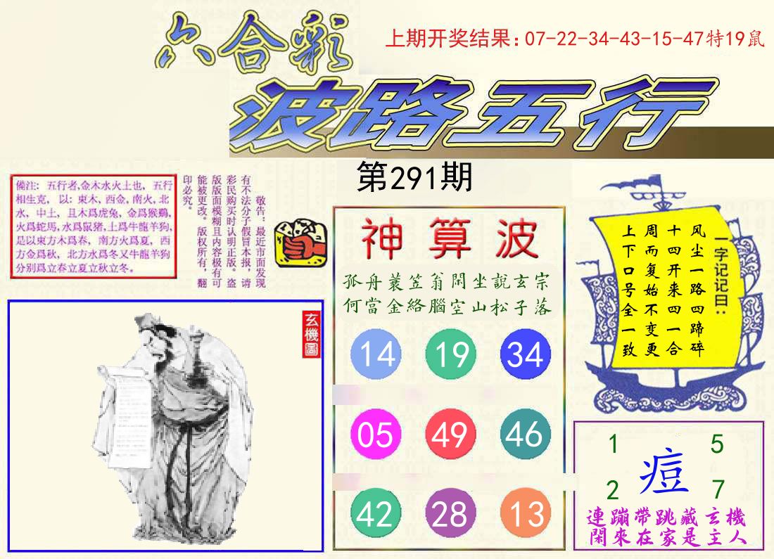 波路五行 第291期
