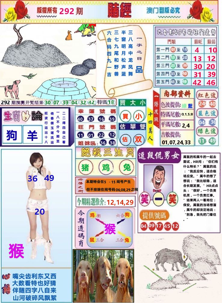 澳门赌经 第292期