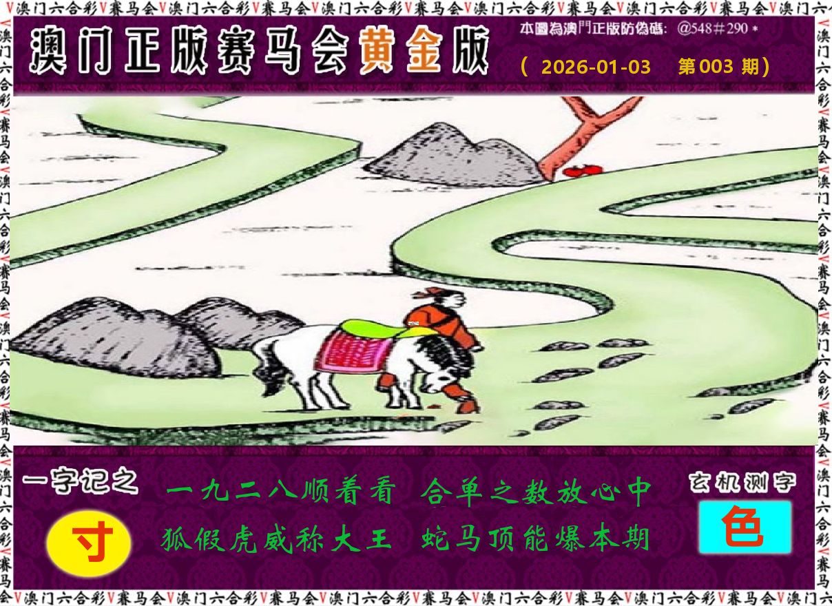 赛马会黄金版 第3期