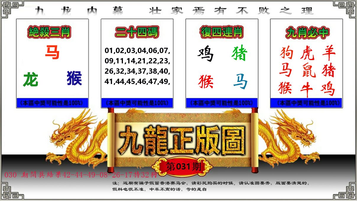 九龙正版图 第31期
