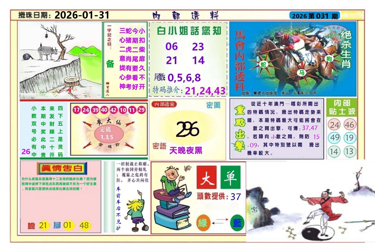澳门内部透料A 第31期