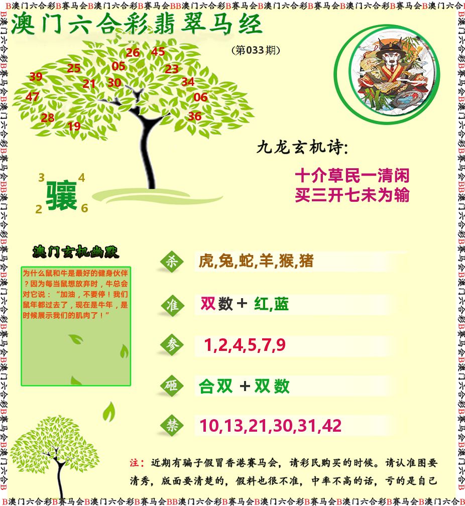 翡翠马经 第33期