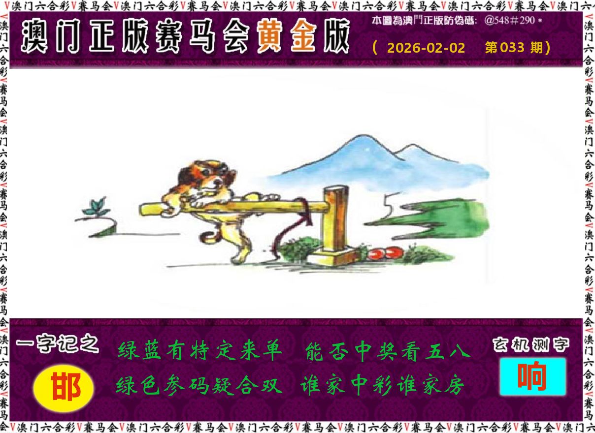 赛马会黄金版 第33期