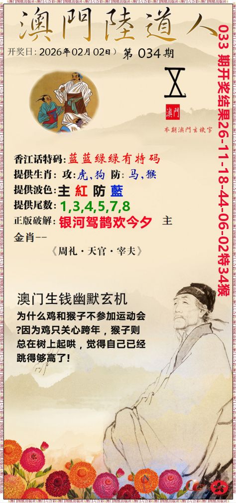 澳门陆道人 第34期