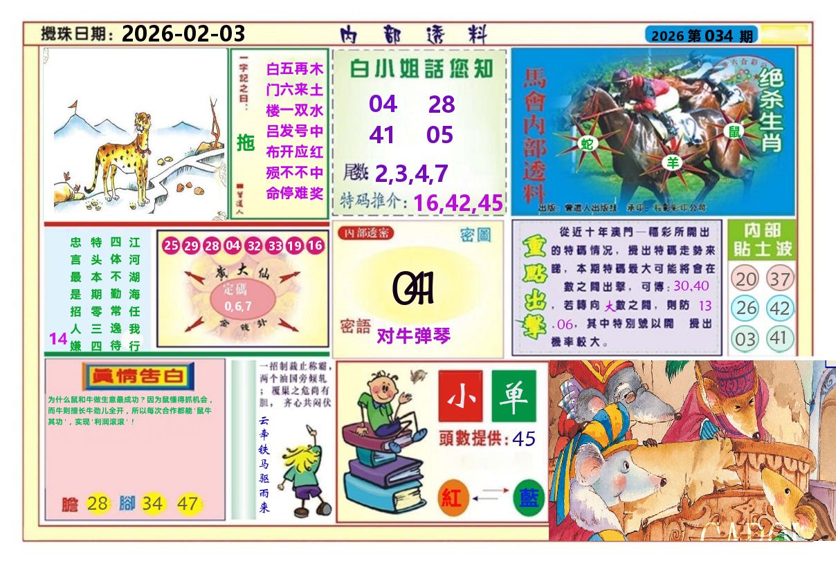 澳门内部透料A 第34期