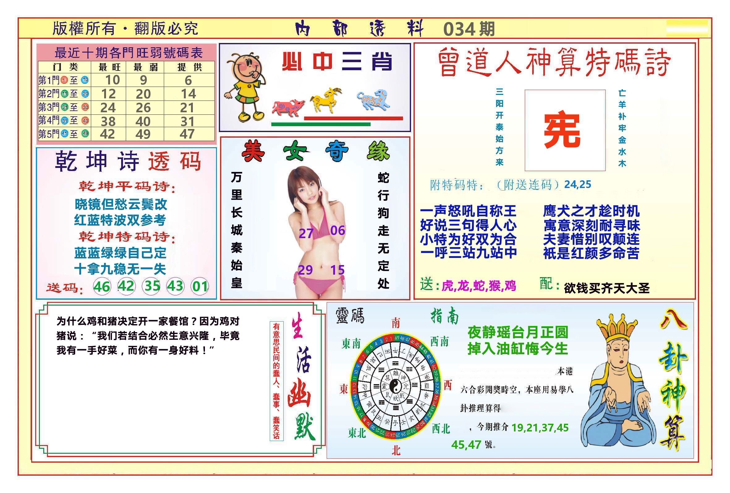 澳门内部透料B 第34期