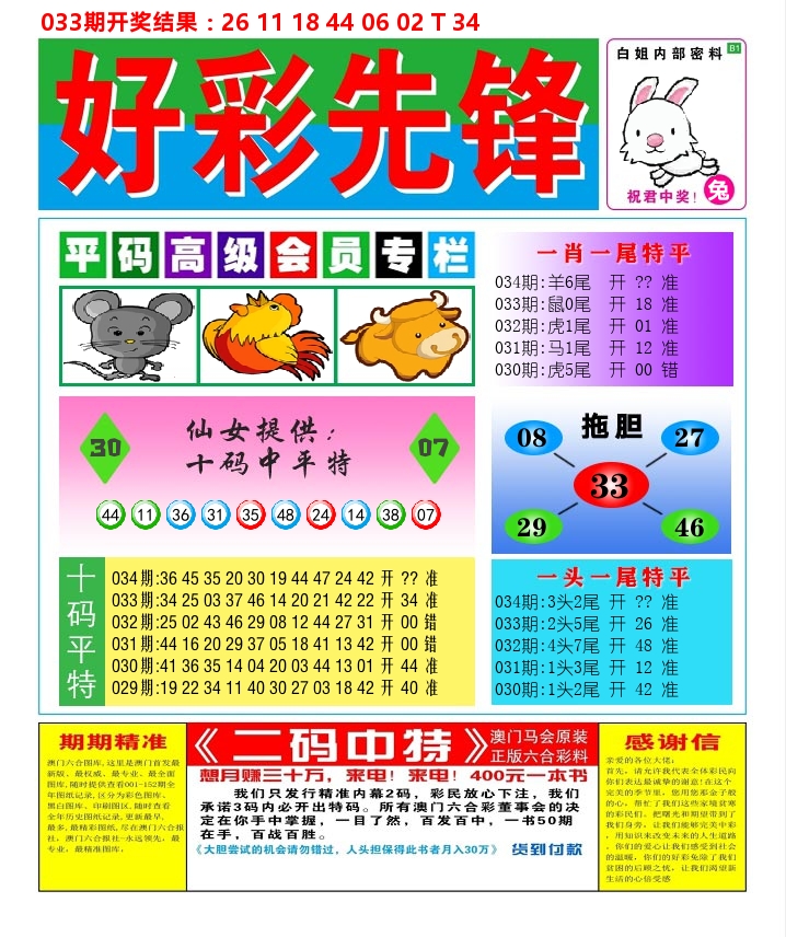 好彩先锋D 第34期