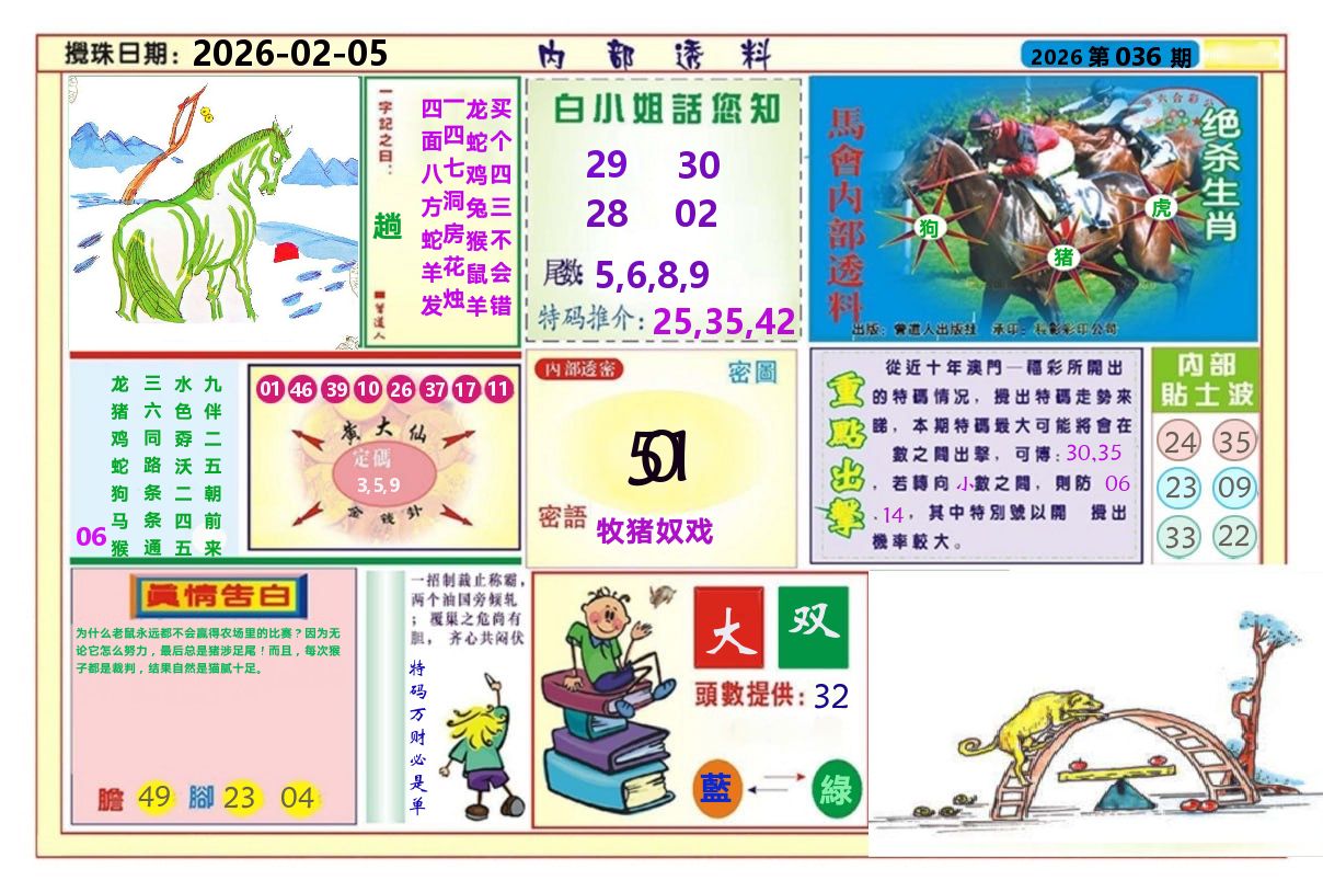 澳门内部透料A 第36期