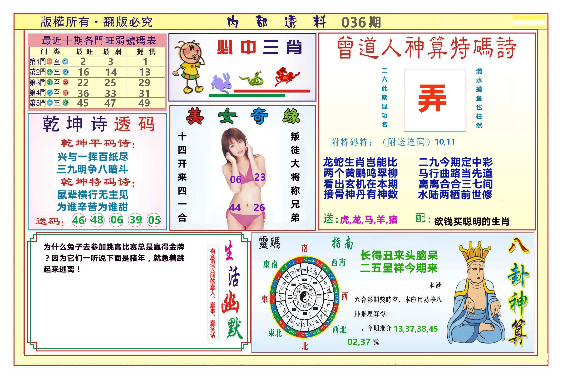 澳门内部透料B 第36期