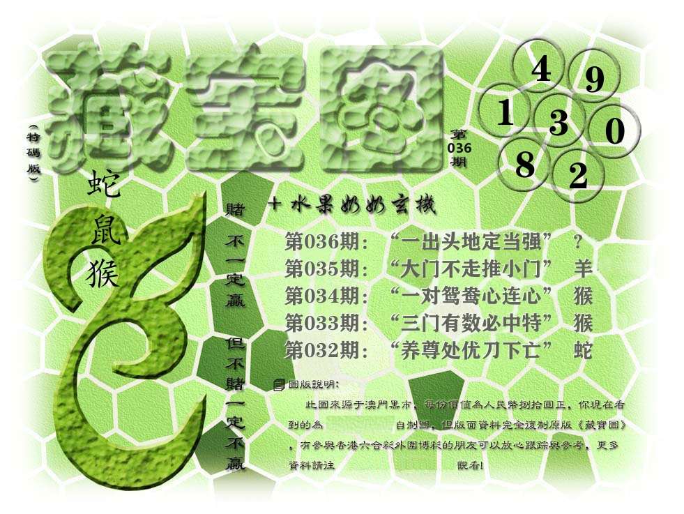 藏宝图奶奶玄机 第36期