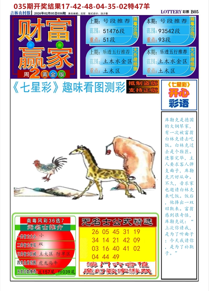 七星彩图A 第36期