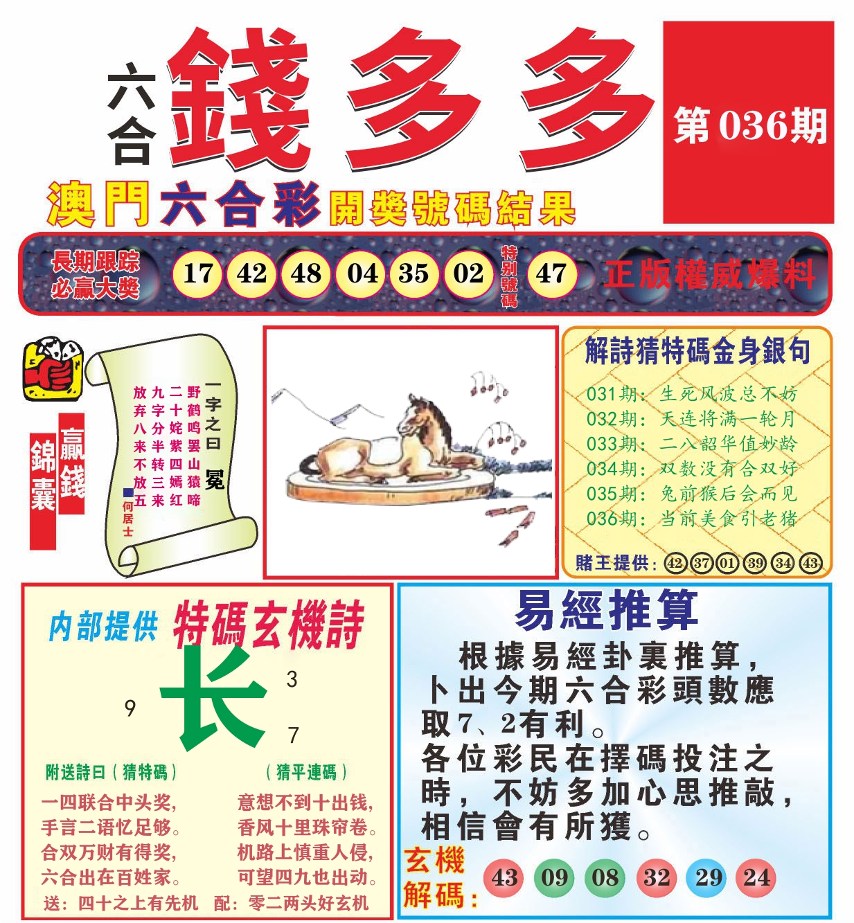 澳门钱多多B 第36期