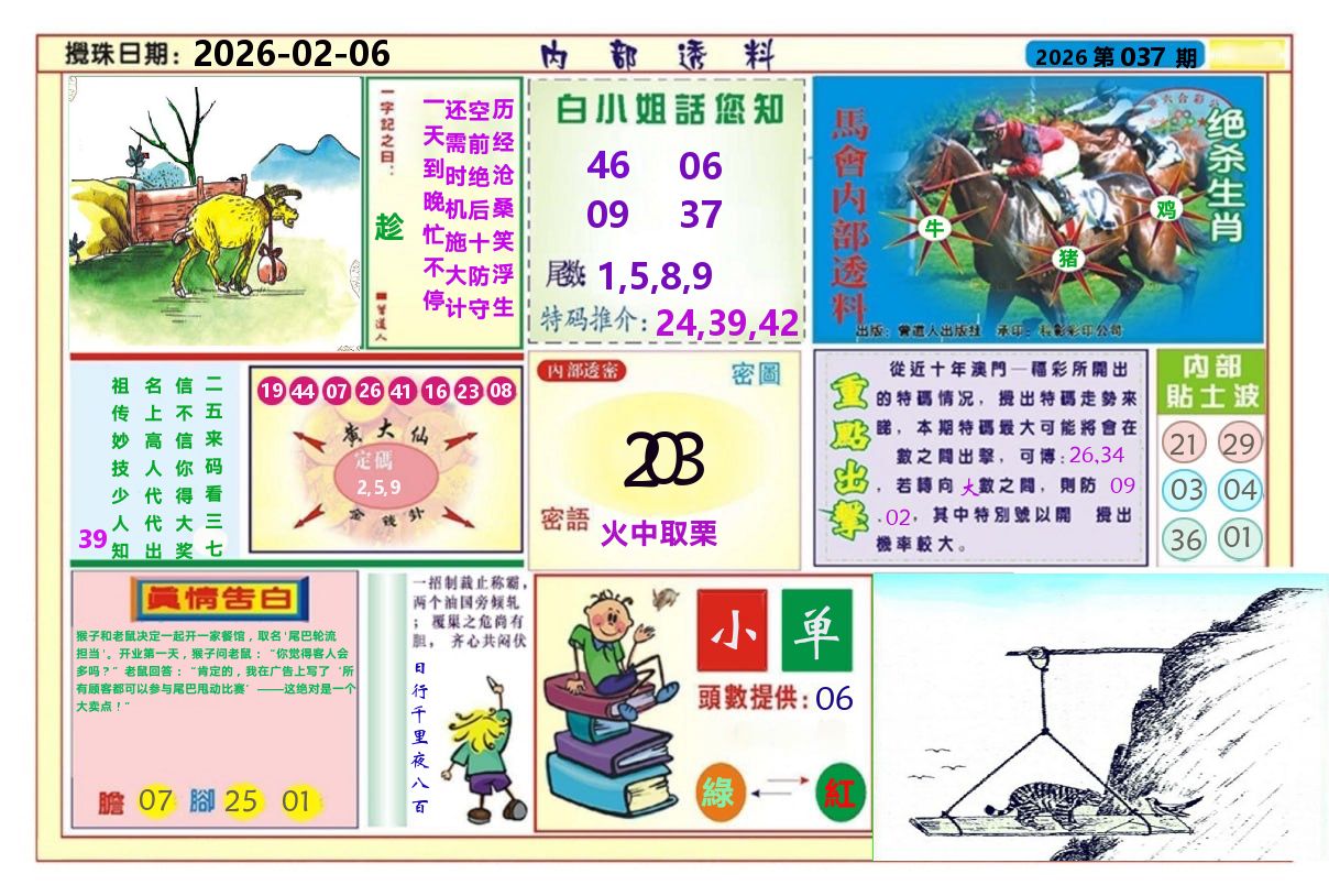 澳门内部透料A 第37期