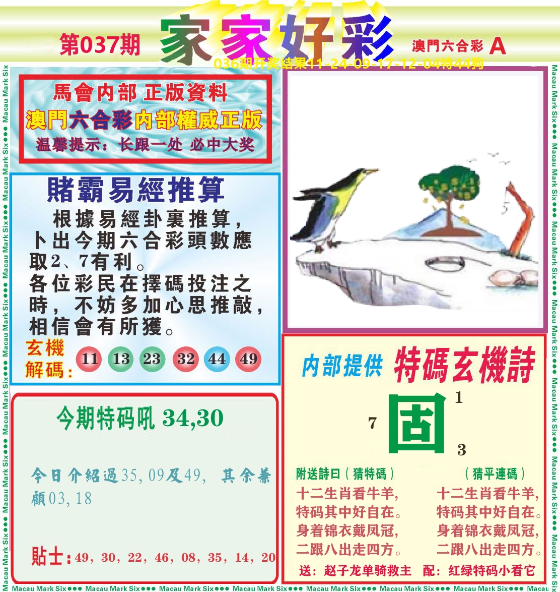 家家好彩A 第37期