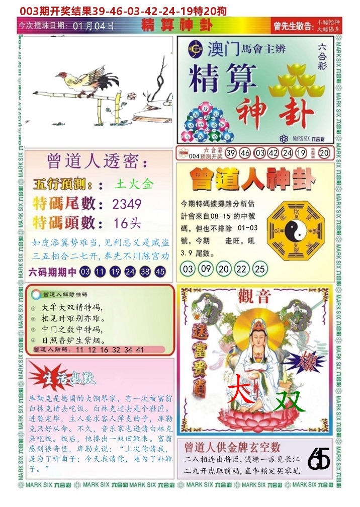 澳门精算神卦 第4期