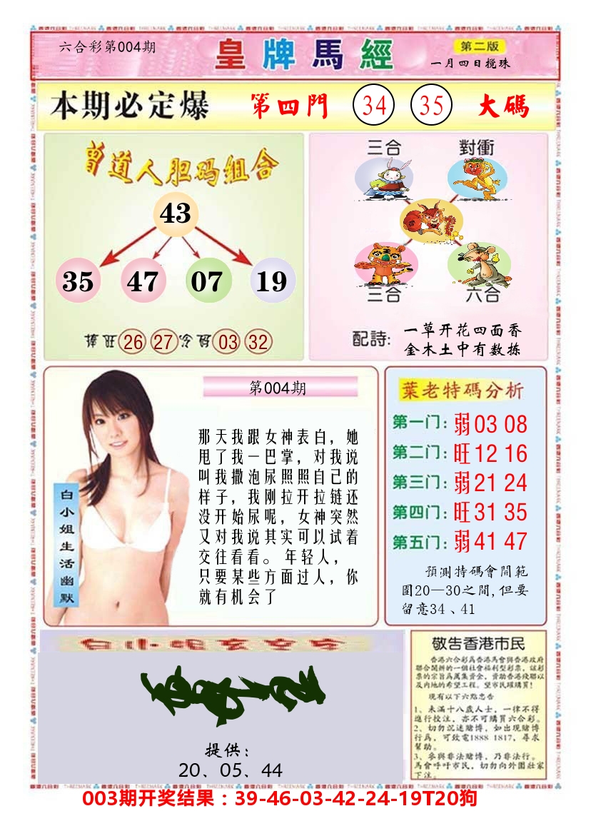 澳门皇牌马经B 第4期