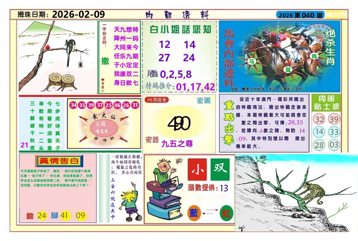澳门内部透料A 第40期