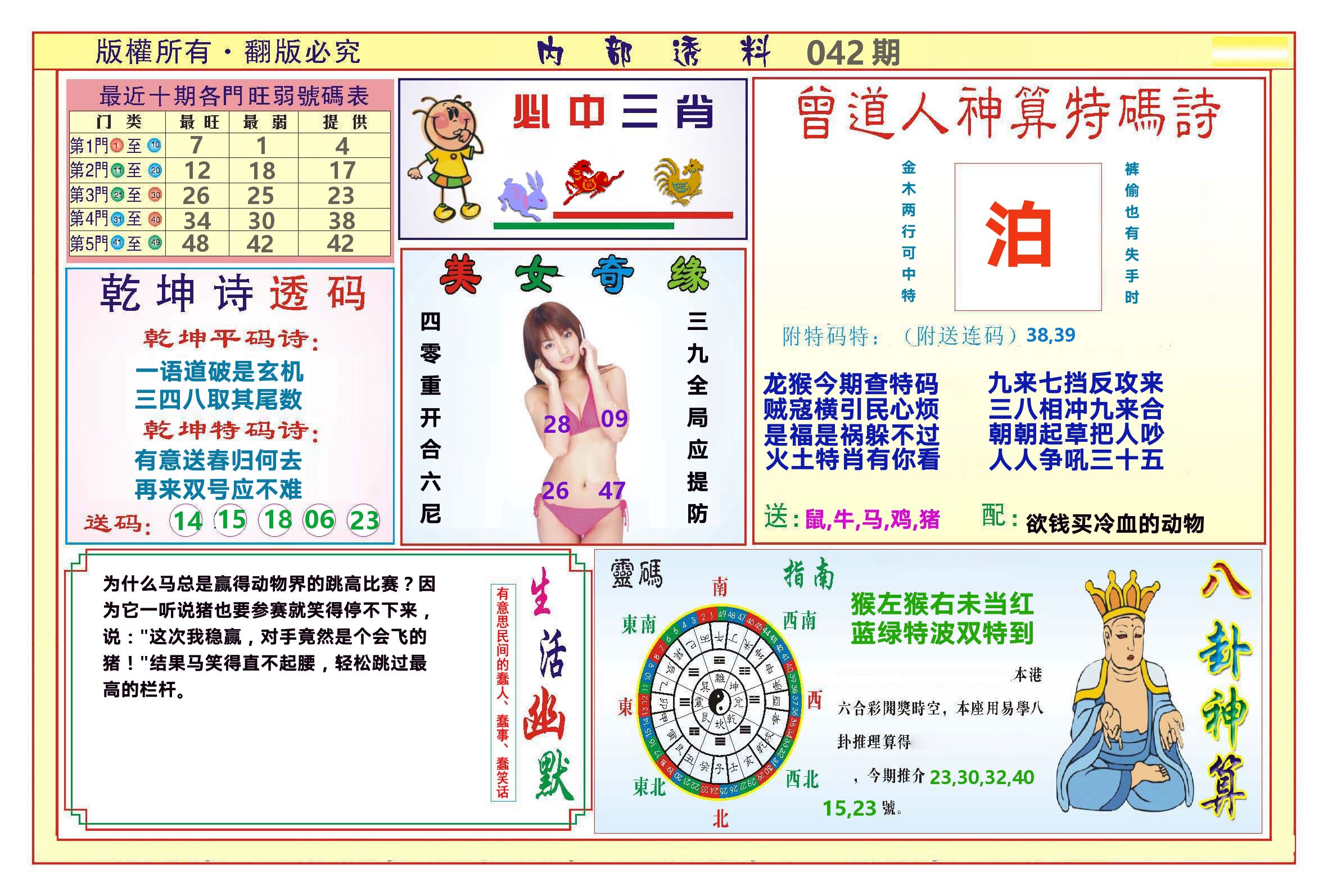 澳门内部透料B 第42期