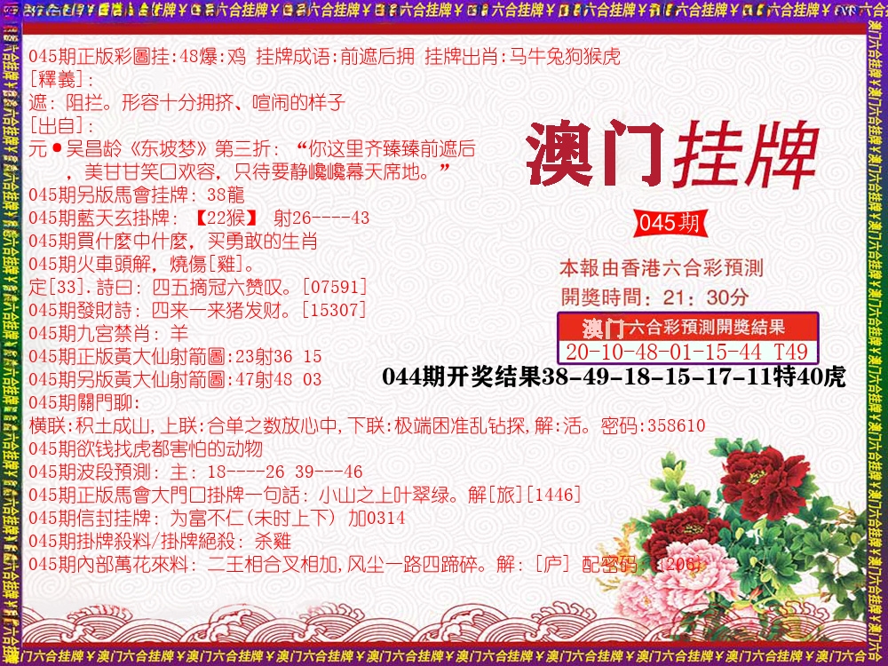 澳门挂牌 第45期