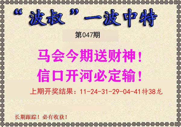 波叔中特 第47期