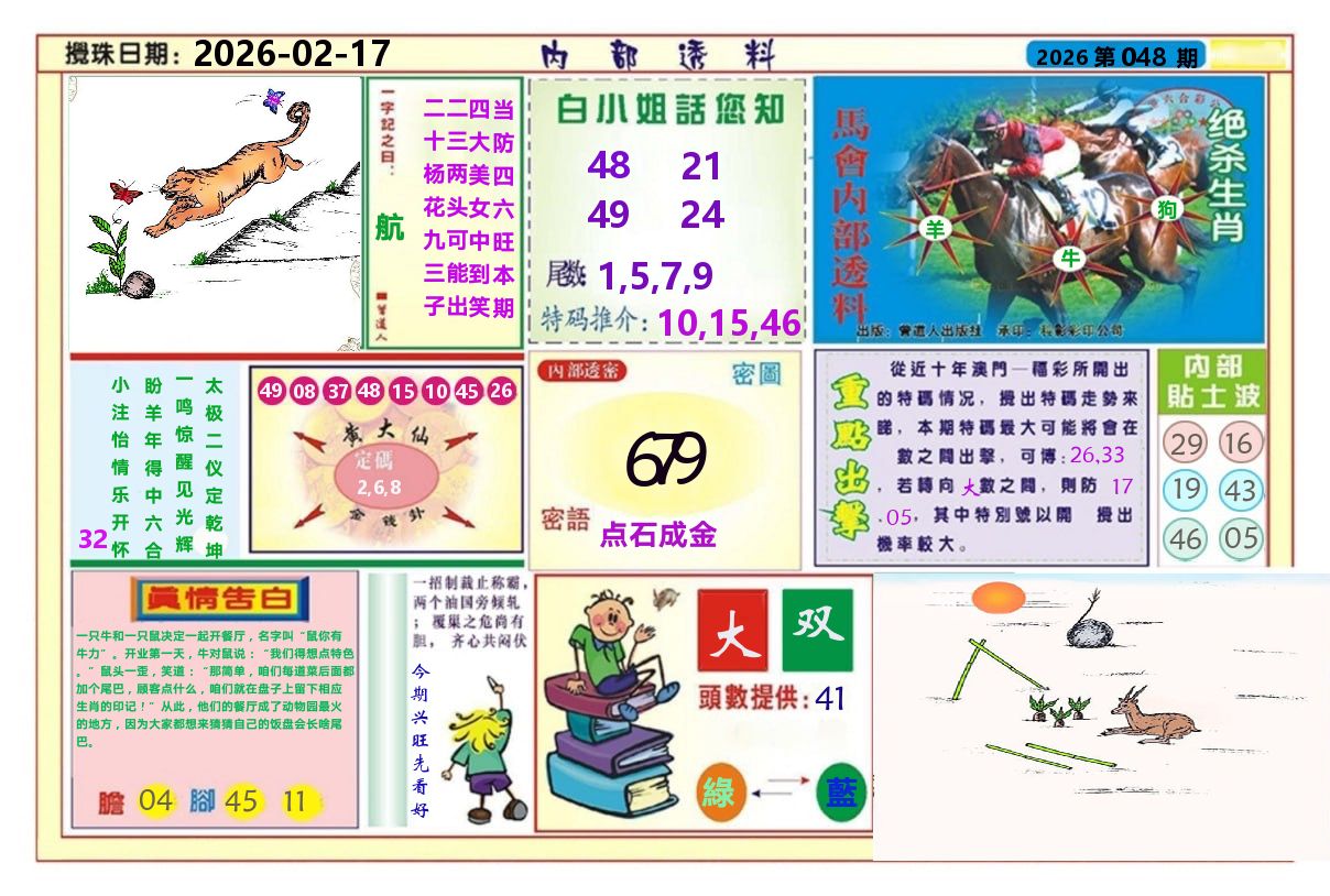 澳门内部透料A 第48期